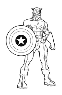 Captain America - Kleurplaat016