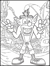 Crash Bandicoot - Kleurplaat034