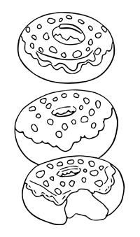 Donuts - Kleurplaat009