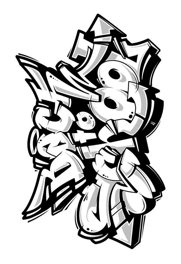 Graffiti kleurplaten op Superkleurplaten.nl