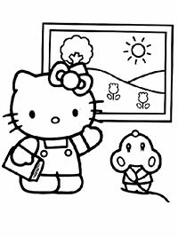 Hello Kitty - Kleurplaat036