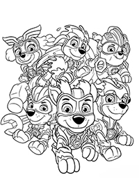 Paw Patrol Mighty Pups - Kleurplaat001