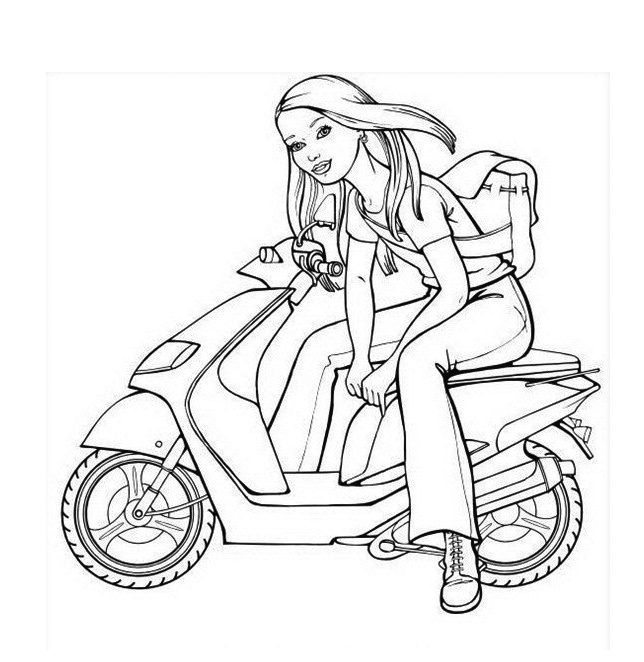 Scooters kleurplaten op Superkleurplaten.nl
