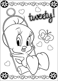 Tweety En Sylvester - Kleurplaat018