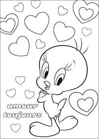 Tweety En Sylvester - Kleurplaat025