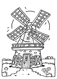 Windmolen - Kleurplaat002