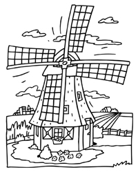 Windmolen - Kleurplaat009